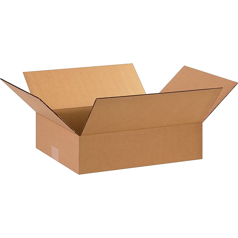 15" x 12" x 4" Shipping Boxes, 32 ECT, Brown, 25/Bundle (15124) image 1