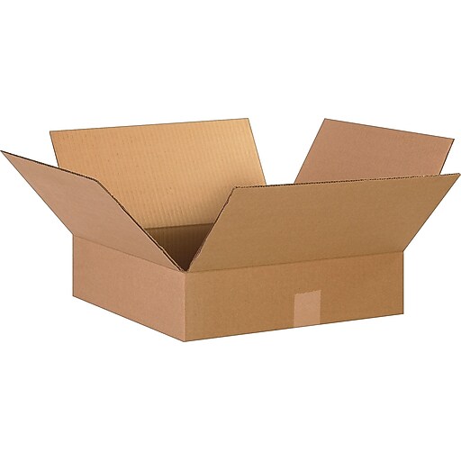 15 (L) x 15 (W) x 4 (H)" Shipping Boxes, 32 ECT, Brown, 25/Bundle