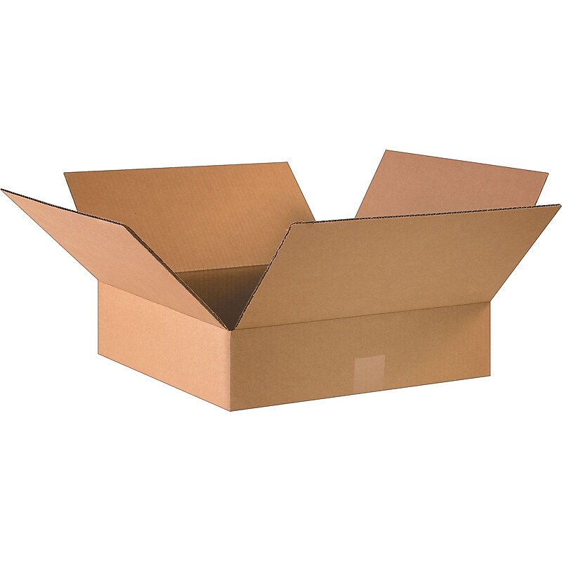 16" x 16" x 4" Shipping Boxes, 32 ECT, Kraft, 25/Bundle (BS161604) image 1