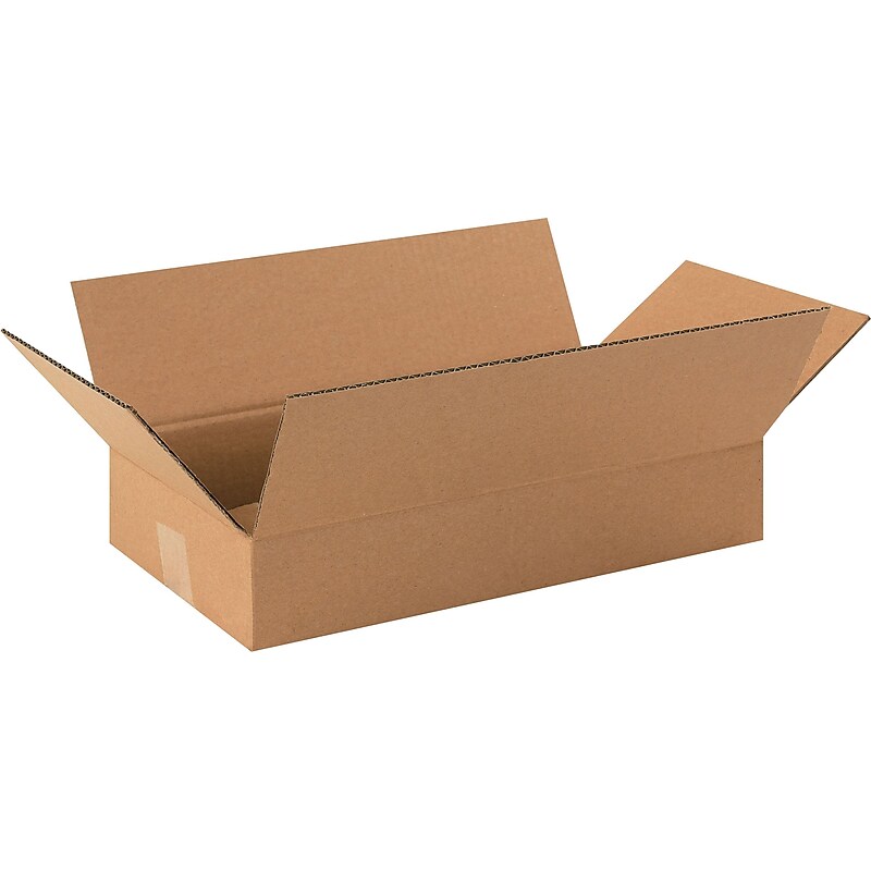 16" x 9" x 3" Shipping Boxes, 32 ECT, Brown, 25/Bundle (1693) image 1
