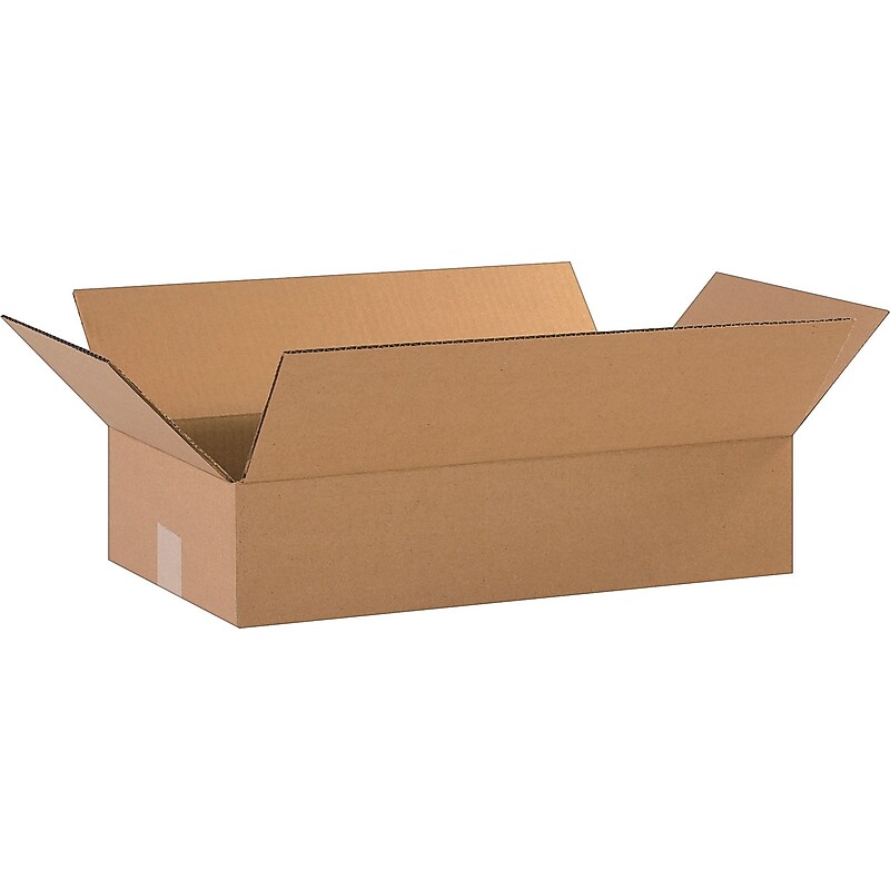 18" x 10" x 4" Shipping Boxes, 32 ECT, Brown, 25/Bundle (18104) image 1