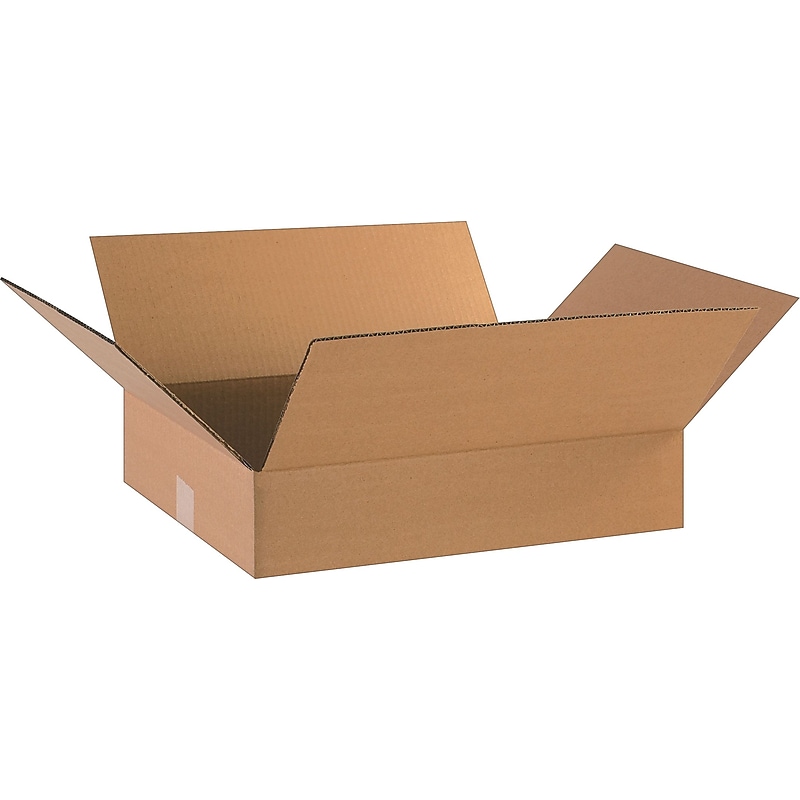 18" x 14" x 4" Shipping Boxes, 32 ECT, Brown, 25/Bundle (18144) image 1