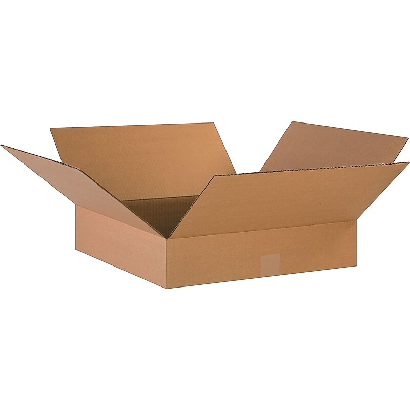 18" x 18" x 4" Shipping Boxes, 32 ECT, Kraft, 25/Bundle (BS181804) image 1