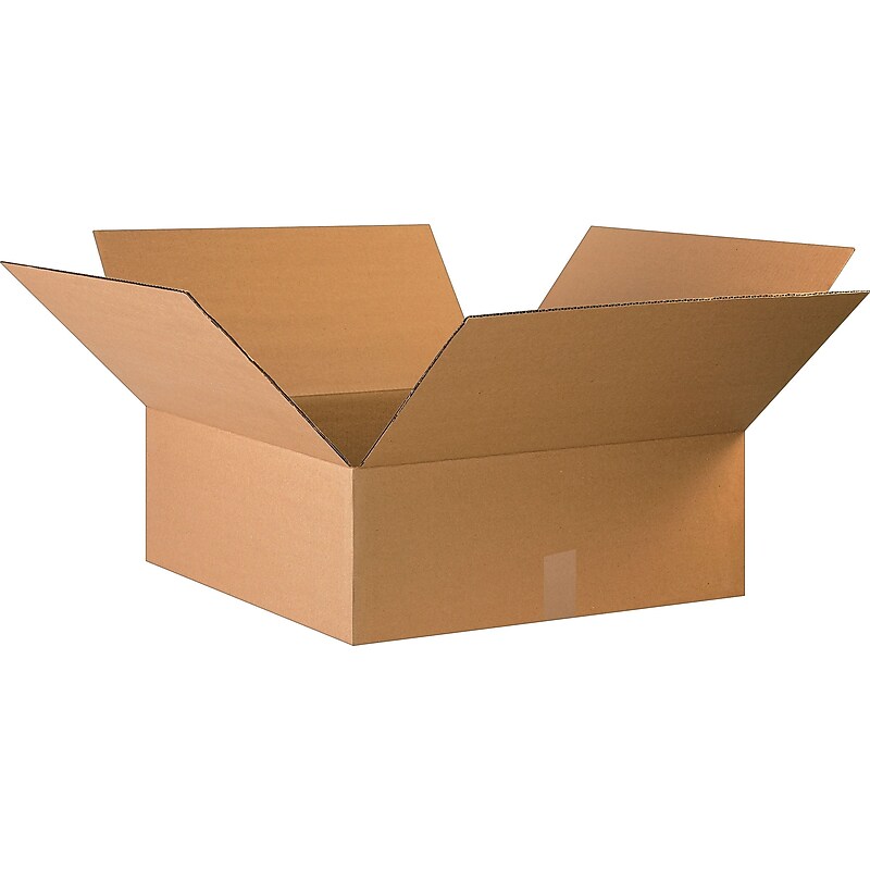 22" x 22" x 8" Shipping Boxes, 32 ECT, Kraft, 20/Bundle (BS222208) image 1