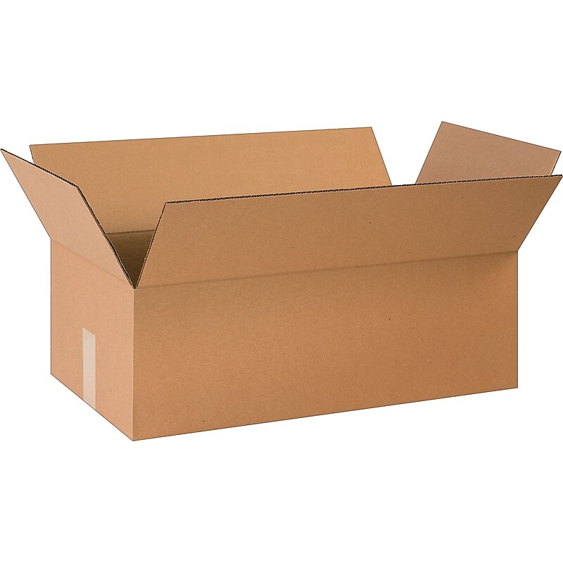 24" x 10" x 4" Shipping Boxes, 32 ECT, Brown, 25/Bundle (24104) image 1