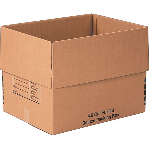 24 (L) x 18 (W) x 18 (H)" Deluxe Moving Boxes, 32 ECT, Brown, 10/Bundle