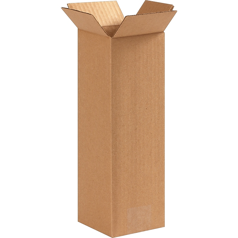 4" x 4" x 12" Shipping Boxes, 32 ECT, Brown, 25/Bundle (4412) image 1
