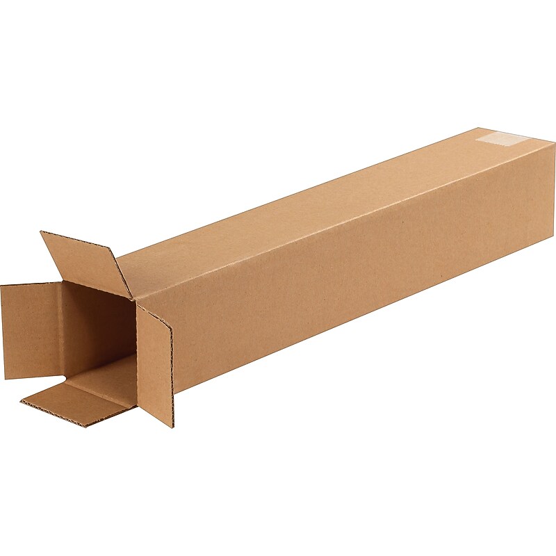 4" x 4" x 24" Shipping Boxes, 32 ECT, Brown, 25/Bundle (4424) image 1