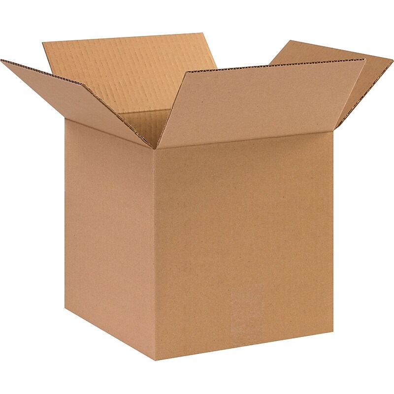 10" x 10" x 10" Shipping Boxes, 44 ECT, Brown, 25/Bundle (HD1010) image 1
