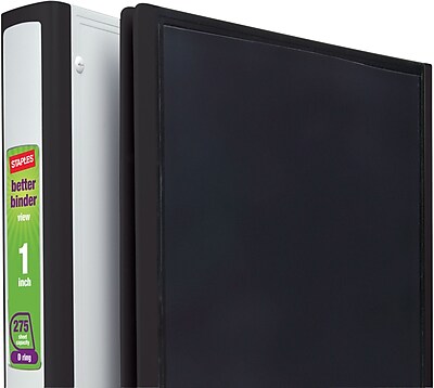 1" Staples® Better® View Binder with D-Rings, White | Staples