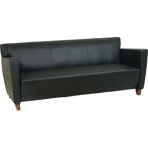 Shop Staples For Office Star Leather Sofa Black Sl8473