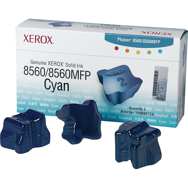 Xerox 108R00723 Cyan Standard Yield Ink Cartridge, 3/Pack image 1
