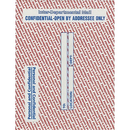 Staples Personal and Confidential InterDepartmental Envelopes, 10" x