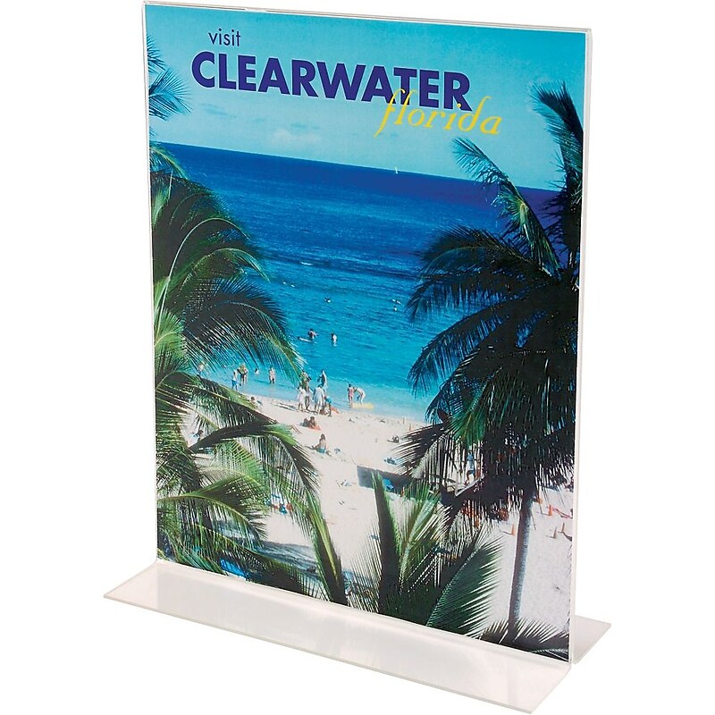 Staples Literature Holder, 5" x 7", Transparent Plastic, 12/Carton (16657) image 1