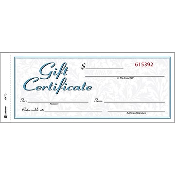 Adams® Gift Certificates, Two Color Design, 25/Pack (GFTC1)