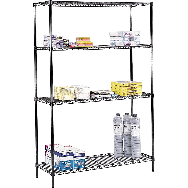 Safco Commercial 2-Shelf Wire Unit, 48", Black (5241BL) image 1
