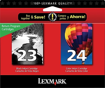 Lexmark 23/24 Black/Tri-Color Standard Yield Ink Cartridge, 2/Pack (18C1571) Sansujyuku sansujyuku.com