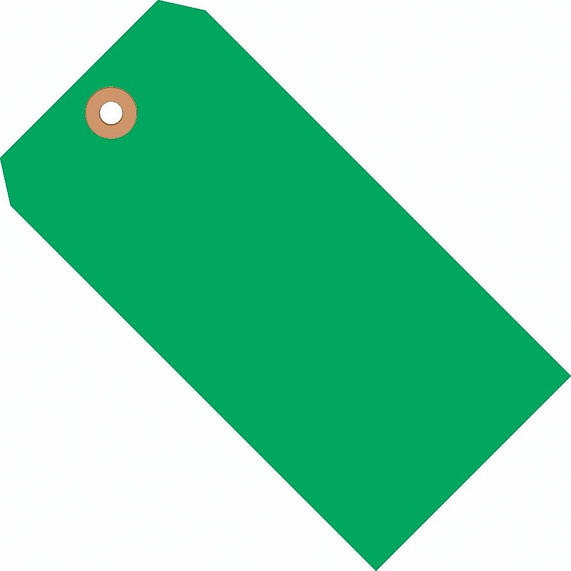 SI Products Shipping Tags, #6, 5.25" x 2.625", Green, 1000/Case (G11061D) image 1