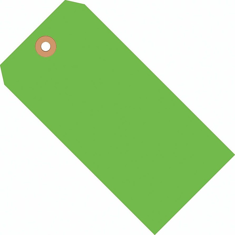 SI Products Shipping Tags, #8, 6-1/4" x 3-1/8", Fluorescent Green, 1000/Case (G12081B) image 1
