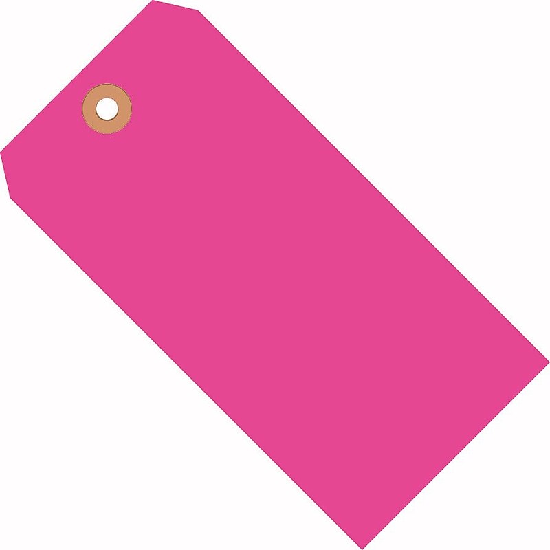 Fluorescent Pink Shipping Tags, #8, 6-1/4" x 3-1/8", 1000/Case image 1