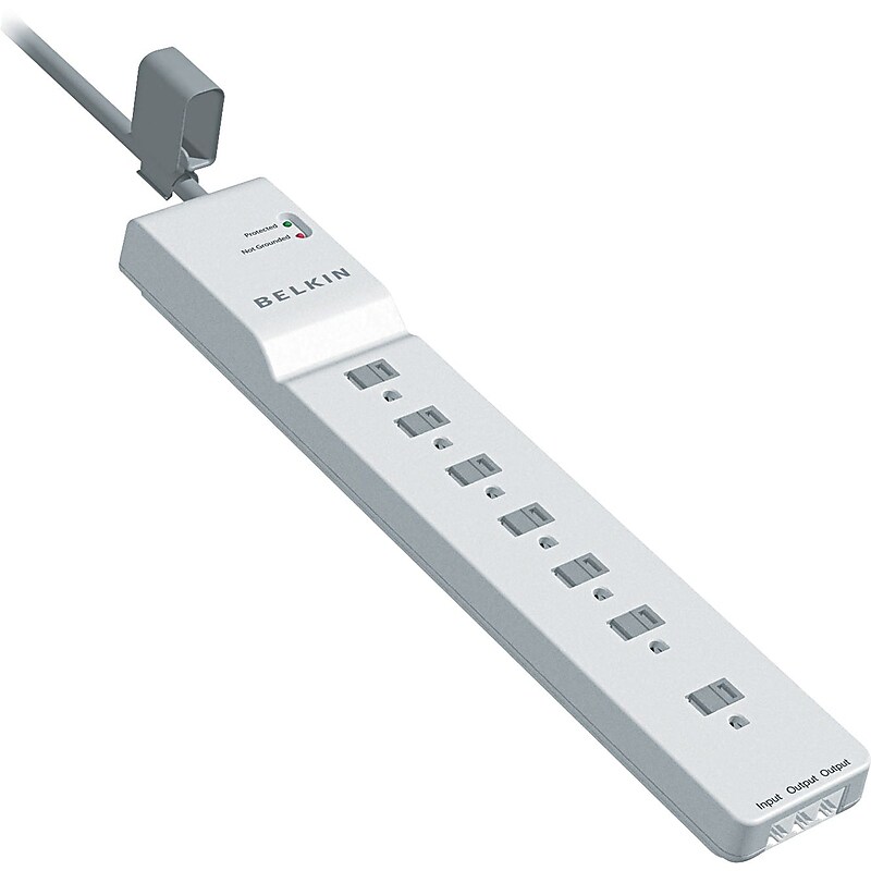Belkin Home Series Surgemaster 7 Outlet Surge Protector, 12' Cord, 2320 Joules (BE107200-12) image 1