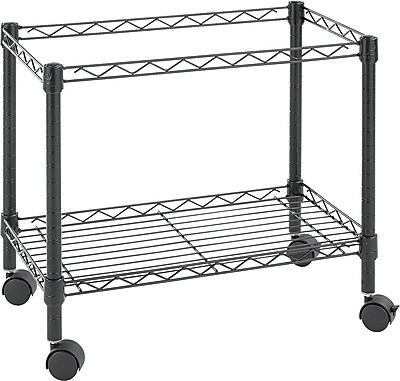 Alera Single-Tier Rolling File Cart, 24w x 14d x 21h, Black -ALEFW601424BL