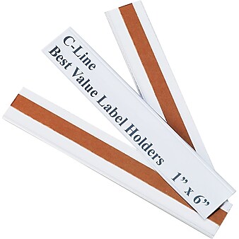 Label Holders, 1 x 6, 50 Holders/Pack