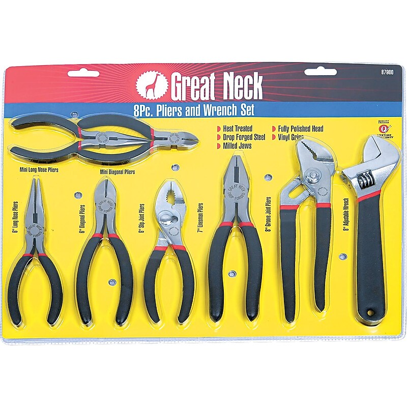 Great Neck 8-Piece Plier and Wrench Tool Set image 1