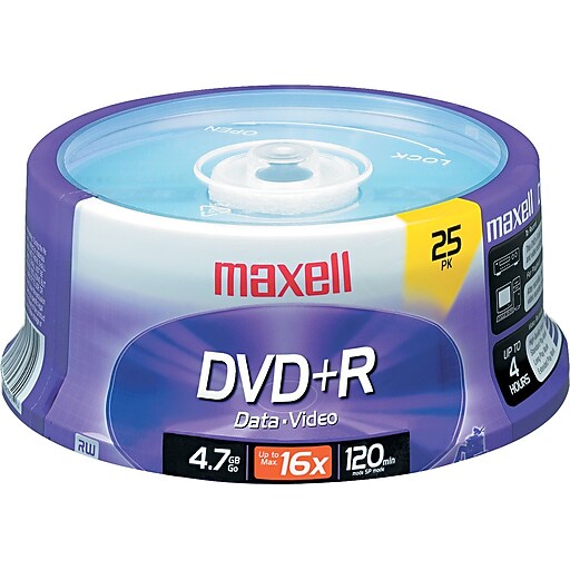 Shop Staples for Maxell DVD+R 47 634050 8x DVDRW, 25/Pack