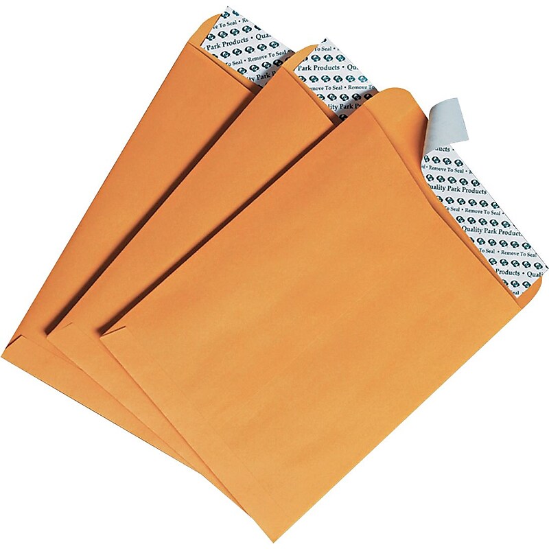 Quality Park Kraft Redi-Strip Self Seal Catalog Envelope, 6" x 9", Kraft, 100/Box (44162) image 1