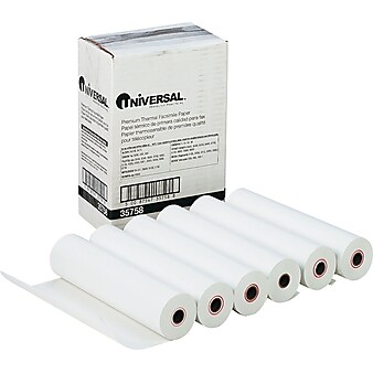 Universal 8.5" x 98' Thermal Fax Paper, 6 Rolls/Pack (UNV35758)