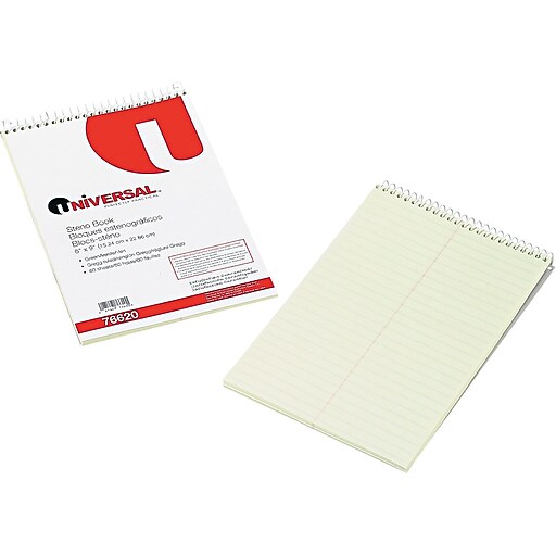 Shop Staples for Universal Wirebound Steno Book, 6" x 9", Gregg Ruled