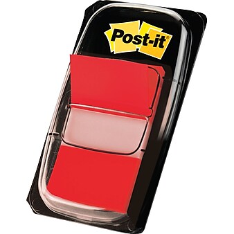 Post-it® Flags, 1" x 1.7", Red, 1200 Flags (680-1-24)
