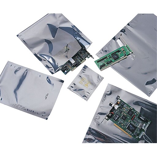 10"W x 12"L Static Shielding Lay Flat Poly Bag, 3.1 Mil, 100/Carton (4130) Staples