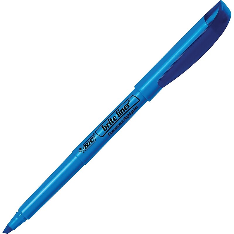 BIC Brite Liner Stick Highlighter, Chisel Tip, Blue, 216/Carton (BIC-BL11BE) image 1