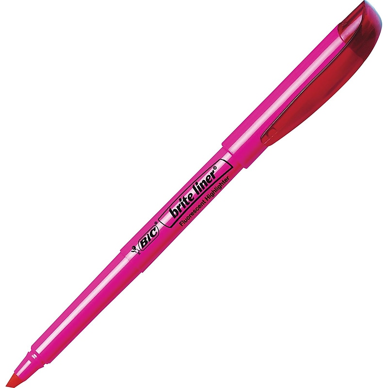 BIC Brite Liner Stick Highlighters, Chisel Tip, Fluorescent Pink, 216/Ct (BL11PNKCT) image 1