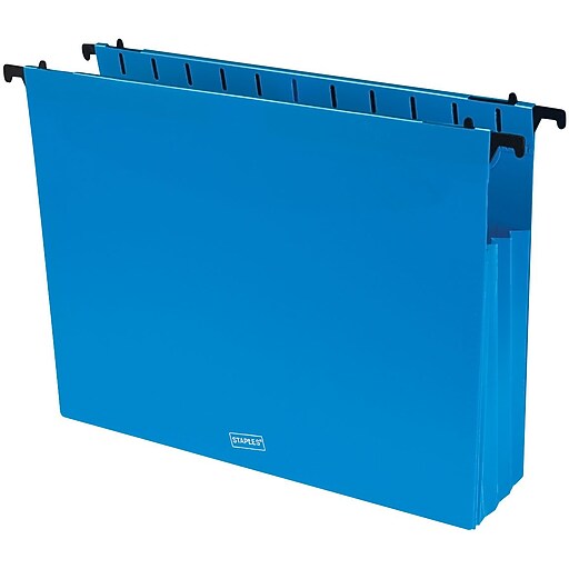 Staples Poly Expanding Hanging File Jackets, Letter, Assorted, 5/Pack