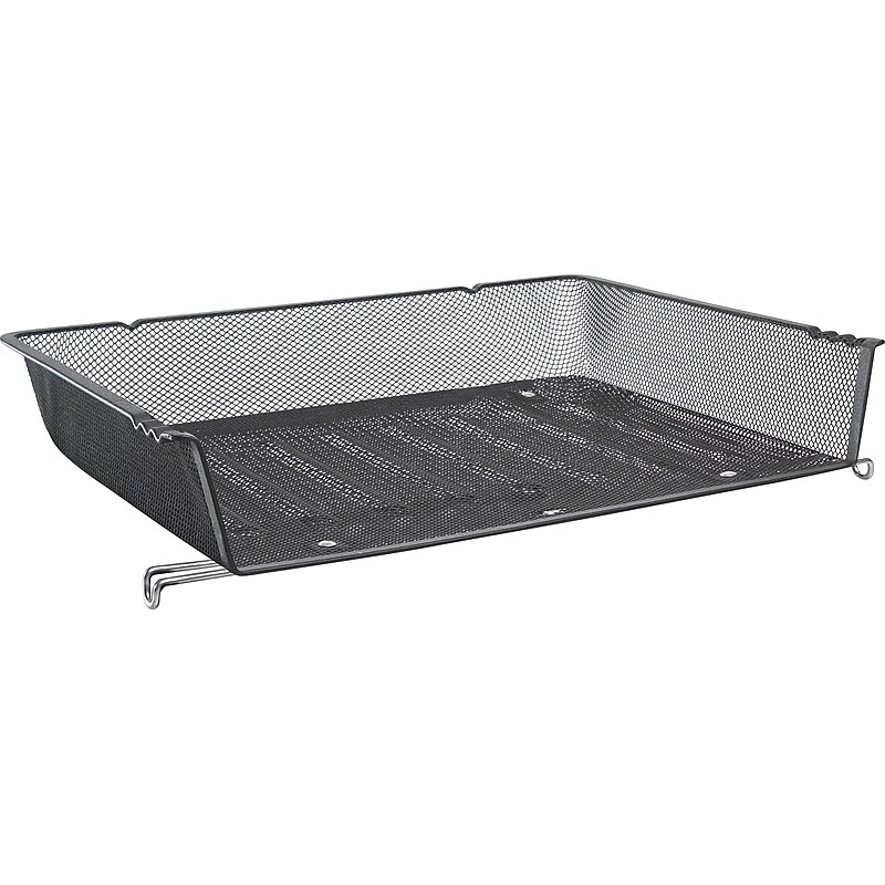 Rolodex Stackable Mesh Tray, Side-Load, Letter, Black/Silver, 2.91"H x 14 1/4"W x 10.08"D image 1
