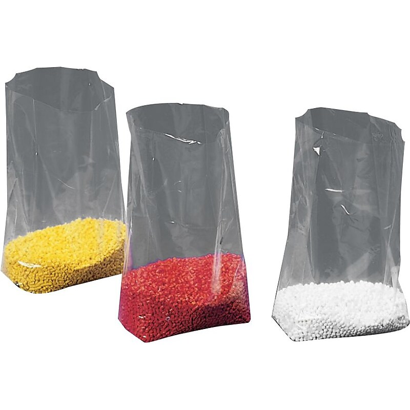 8" x 4" x 18" Gusseted Poly Bags, 1.5 Mil, Clear, 1000/Carton (PB1450) image 1
