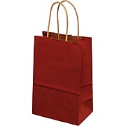 Staples 5 1/4" x 3 1/4" x 8" Color-on-Kraft Mini Cub Shopper Bag, Red (150503081)