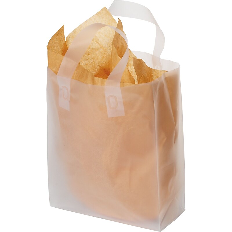 Glopack Inc. 23" x 11.5" x 7" Plastic Shopping Bags, Clear, 250/Carton (268-160612) image 1