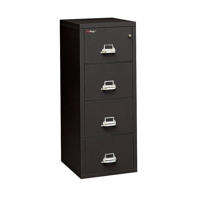 FireKing 2-Hour 4-Drawer Fire Resistant Vertical File Cabinet, Legal Size, Loading Dock, Black image 1