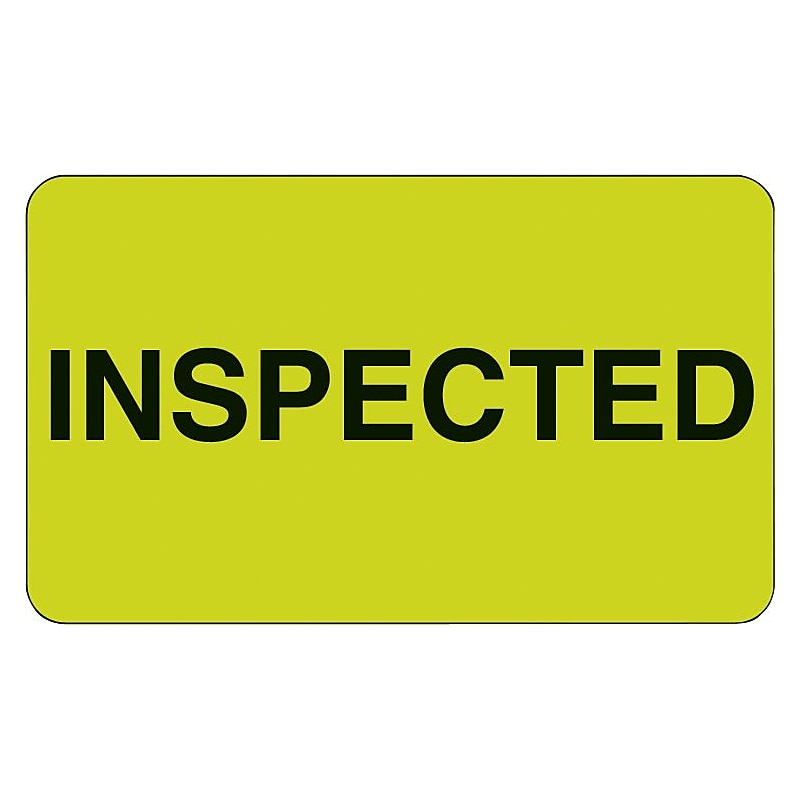Decker Tape Labels, "Inspected", 1-3/8" x 2", 500/Roll (DL3213A) image 1