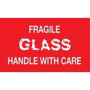 Fragile Glass Handle with Care Label, 05"H x 03"W, 500/Roll (#DL1150C)
