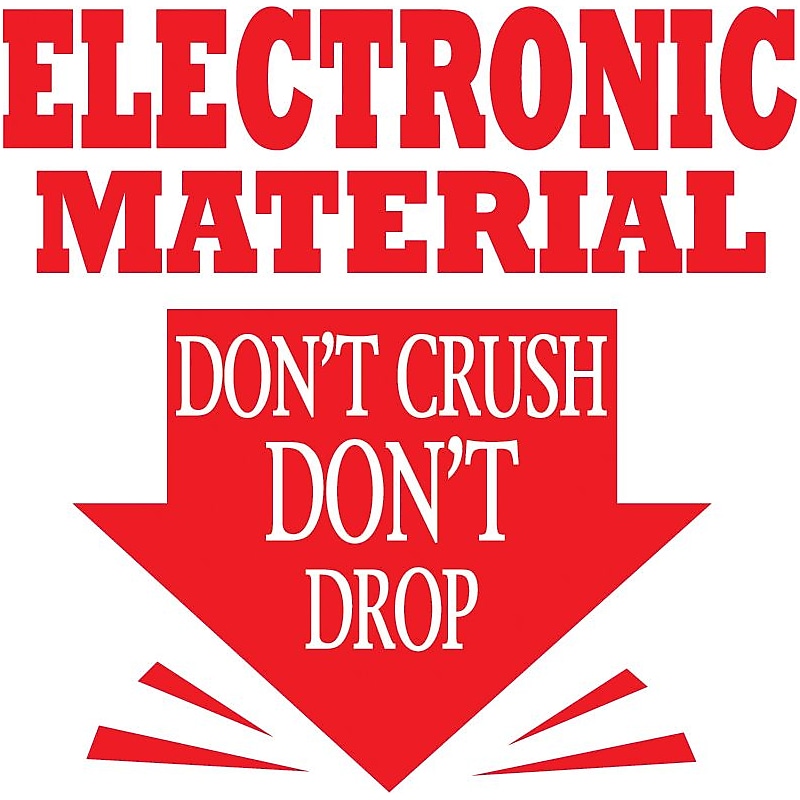 Decker Tape "Warning/Electronic" Label, 3" x 3", 500/RL image 1