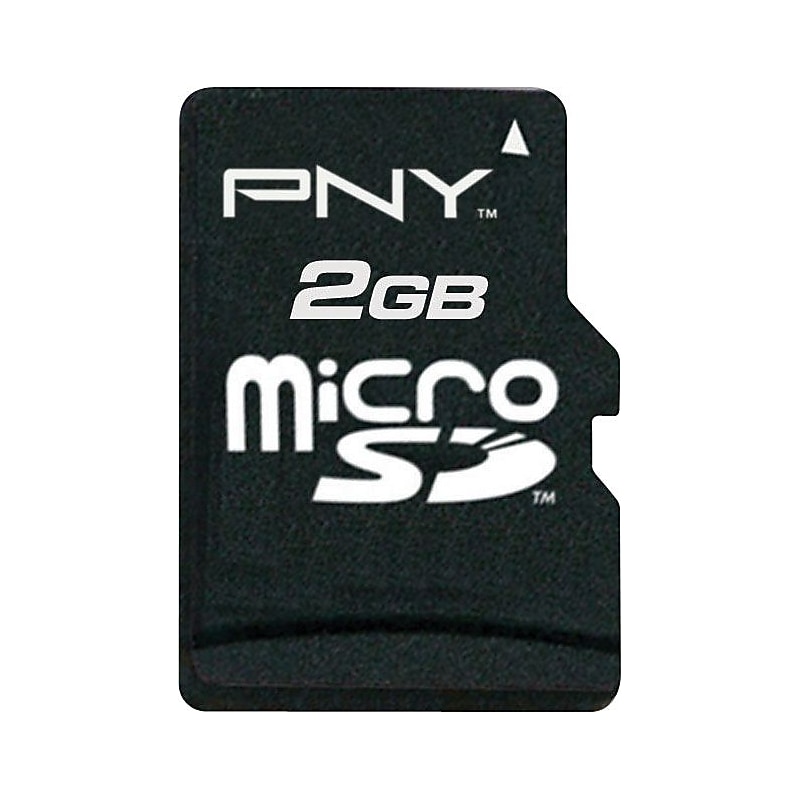 PNY 2GB microSD Memory Card with Adapter, Class 4 (P-SDU2GB-EF) image 1