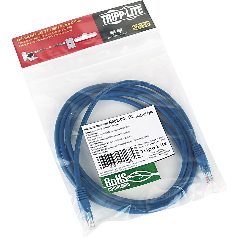 Tripp Lite CAT6/CAT5e/Network Patch Cable, 7ft., Blue image 1