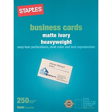 Staples Laser Business Cards Ivory 250 Pk Staples