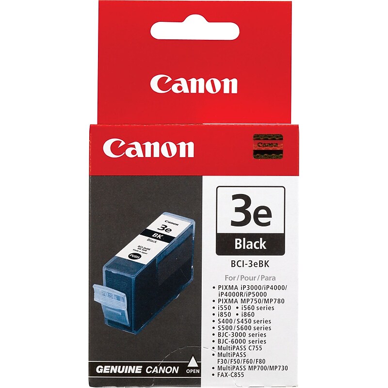 Canon 3e Black Standard Yield Ink Cartridge (4479A249AB) image 1