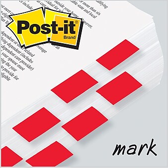 Post-it® Flags, 1" x 1.7", Red, 1200 Flags (680-1-24)